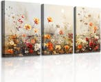 Canvas Set Rode Bloemen 50x70 | Retour Deal | 48% Korting, Verzenden, Nieuw, Schilderij, 50 tot 75 cm