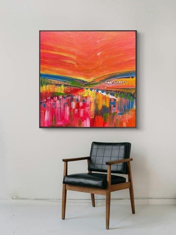 Luca Domiro - SUNSET FIELDS - Original painting