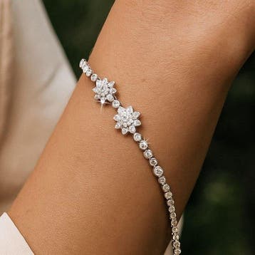 Tennis armband Platina - 4.10ct. tw. Diamant (Natuurlijk) -