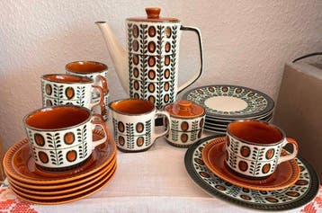 Boch - Koffieservies voor 6 (21) - NOIX - Keramiek - NOIX,, Antiek en Kunst