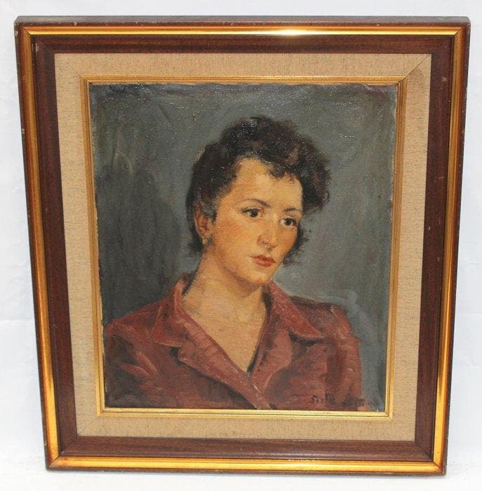 Sixte Blasco (1926-1996) - Retrato femenino, Antiek en Kunst, Kunst | Schilderijen | Klassiek