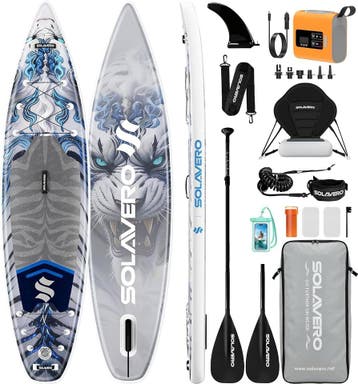 Sup Board - Opblaasbaar Paddle Board - 200 kg - Grijs/Blauw, Sports nautiques & Bateaux, Verzenden