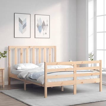 vidaXL Bedframe zonder matras massief grenenhout 140x200 cm, Verzenden, Nieuw