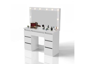Veiling - Kaptafel / Schminktafel Lilia - Incl. LED en Lades, Nieuw