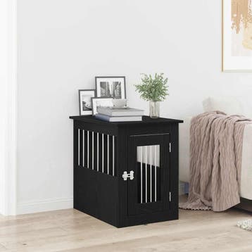 vidaXL Hondenbenchmeubel 45x62x59 cm bewerkt hout zwart, Animaux & Accessoires, Verzenden