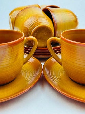 Arcopal - Koffieservies (12) - Volcan - Opaline glas -, Antiek en Kunst
