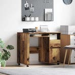 vidaXL Bureau met Wielen Oud Hout 91 x 50 x 77 cm Bewerkt, Verzenden, Nieuw
