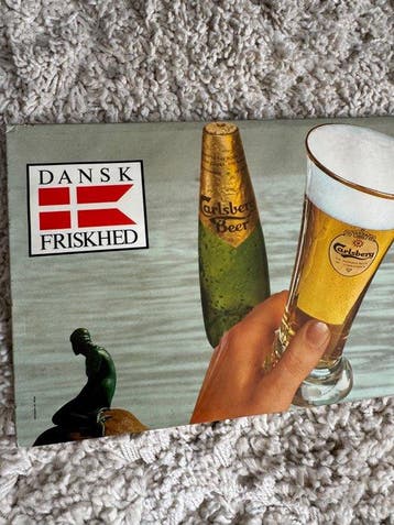 Carlsberg – affichage publicitaire en carton vintage – Dansk