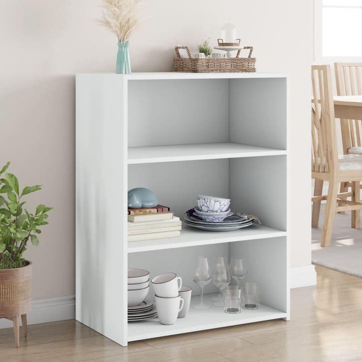vidaXL Dressoir 70x41x93 cm bewerkt hout wit, Huis en Inrichting, Kasten | Dressoirs, Nieuw, Verzenden