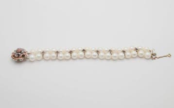 Armband - 9 kt. Roségoud, Zilver Diamant (Natuurlijk) -