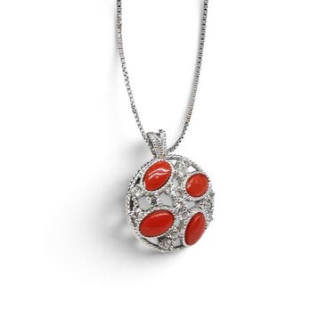 Koraal - Argento 925 - Ketting met hanger - Italiaans