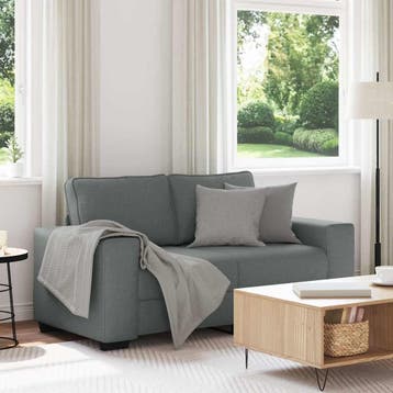 vidaXL 2-zitsbank / zetel 160x77x82 cm stof donkergrijs, Huis en Inrichting, Verzenden, Nieuw