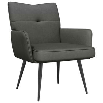 vidaXL Fauteuil Donkergrijs Corduroy stof, Verzenden, Nieuw