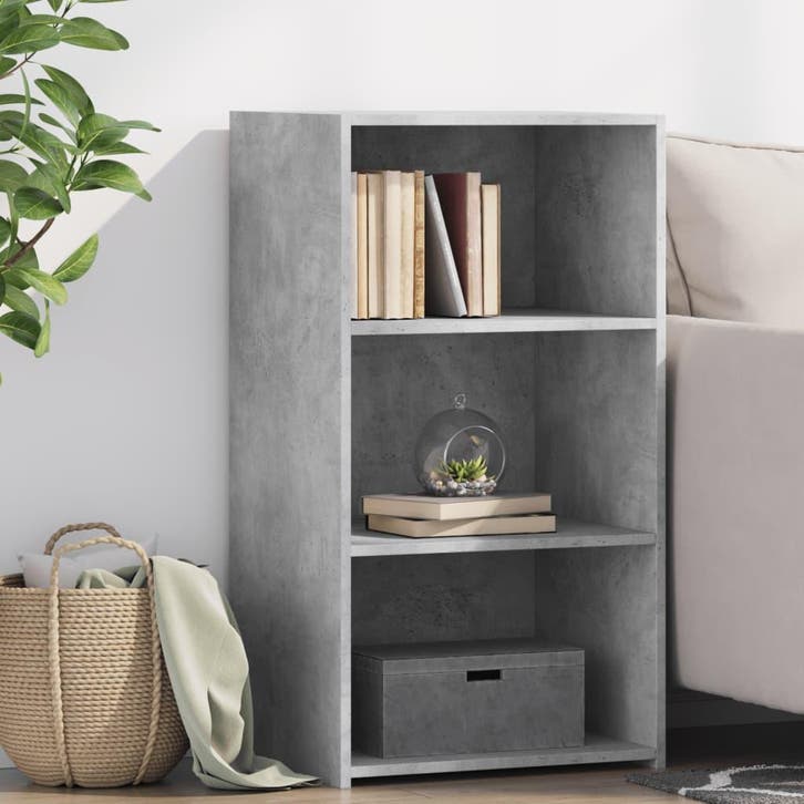 vidaXL Dressoir 50x41x93 cm bewerkt hout betongrijs, Huis en Inrichting, Kasten | Dressoirs, Nieuw, Verzenden