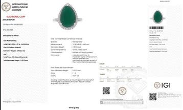 Ring Platina - 4.14ct. tw. Smaragd - Diamant, Nieuw
