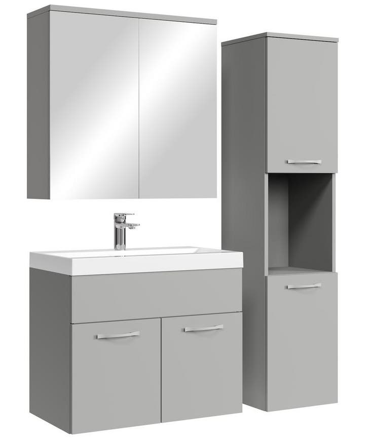 Badkamermeubel Set Montreal 60 cm - Mat Grijs, Maison & Meubles, Salle de bain | Meubles de Salle de bain, Envoi