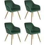tectake Eetkamerstoel Marilyn fluweellook, gouden poten - do, Huis en Inrichting, Stoelen, Verzenden, Nieuw