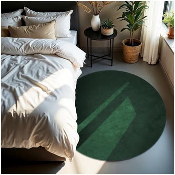 Kortpolig vloerkleed Soft Zone - Ø 120 cm, groen, Verzenden, Nieuw