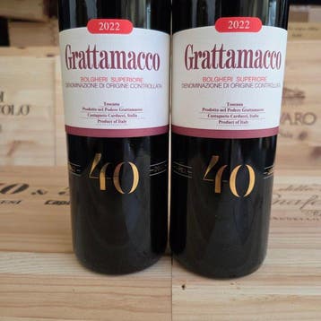 2022 Grattamacco 40esimo Ann. - Bolgheri Superiore - 2, Verzamelen, Wijnen, Nieuw