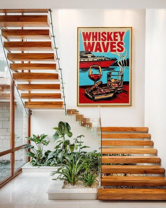 Flavia Delgado - WHISKEY WAVES XL, Antiek en Kunst, Kunst | Schilderijen | Modern