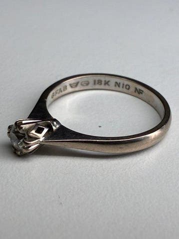 Verlovingsring - 18 karaat Witgoud - 0.24ct. tw. Diamant, Handtassen en Accessoires