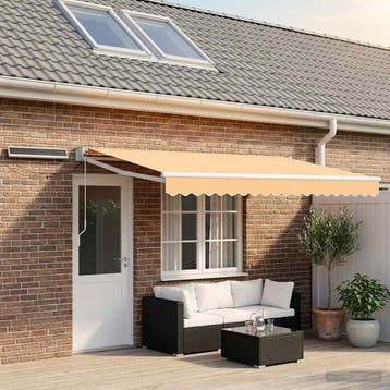 vidaXL Elektrisch Uitschuifbare Zonneluifel Zand 4,5 × 3 m, Verzenden