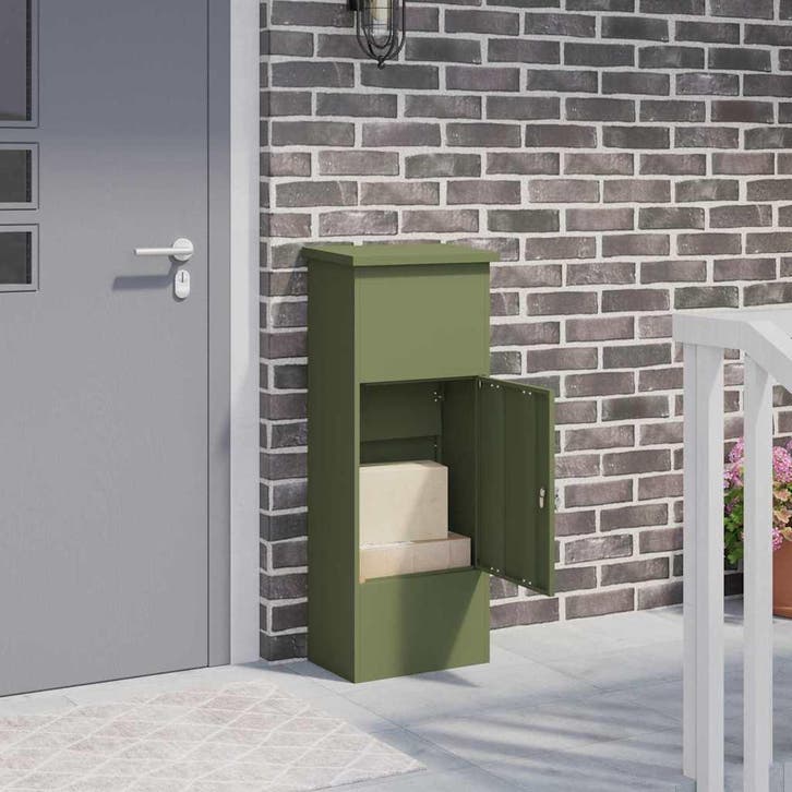 vidaXL Pakket Inwerpkoker Olijfgroen 44,5 x 29 x 110,5 cm, Tuin en Terras, Brievenbussen, Nieuw, Verzenden