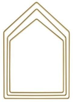Metalen ring goud gelakt huisframe gesorteerd 19 cm 23 27,5