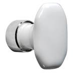 Meubelknop Octo ovaal porselein 36mm wit/glans nikkel, Nieuw