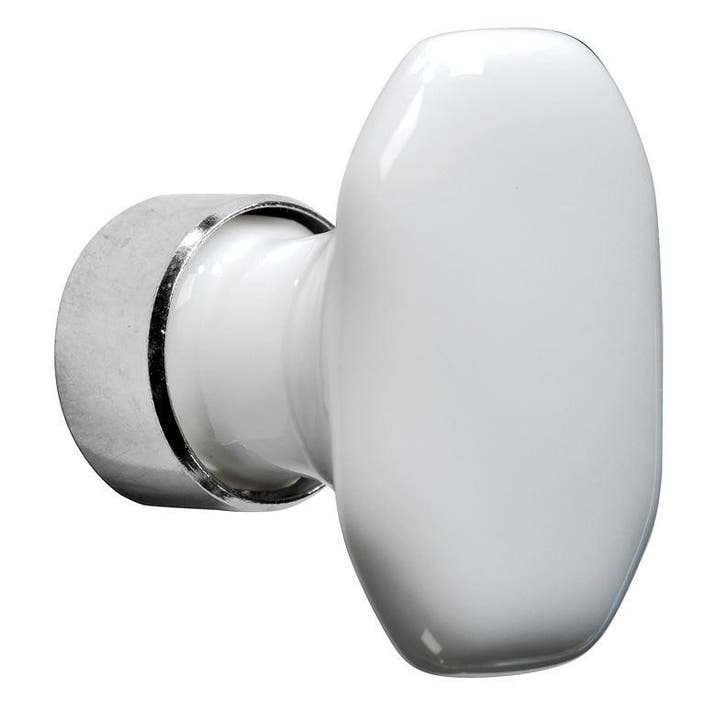 Meubelknop Octo ovaal porselein 36mm wit/glans nikkel, Huis en Inrichting, Kasten | Overige, Nieuw