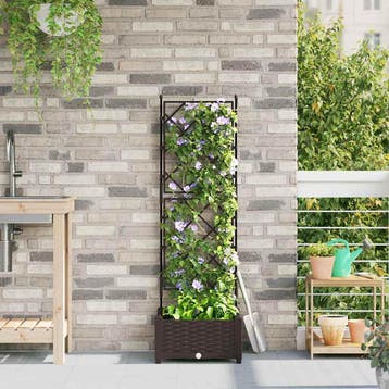 vidaXL Plantenbak Bruin 40 x 40 x 125,5 cm PP, Tuin en Terras, Verzenden, Nieuw