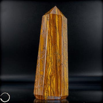 Krachtige tijgeroog-obelisk – Natuurlijke elegantie uit, Antiek en Kunst