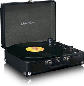 Platenspeler met speakers - Bluetooth - Auto-stop - Zwart -, Verzenden
