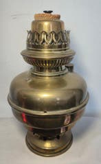 Lempereur & Bernard - Lampe à pétrole - Laiton, Verre -, Antiquités & Art, Curiosités & Brocante