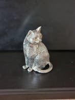 Christofle - Beeldje - CHAT ASSIS - Verzilverd, Antiek en Kunst