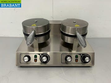Gaufrier double en acier inoxydable avec minuterie 230V, Articles professionnels, Verzenden