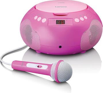 Lenco SCD-620PK - Draagbare radio/ CD player met microfoon -, Verzenden
