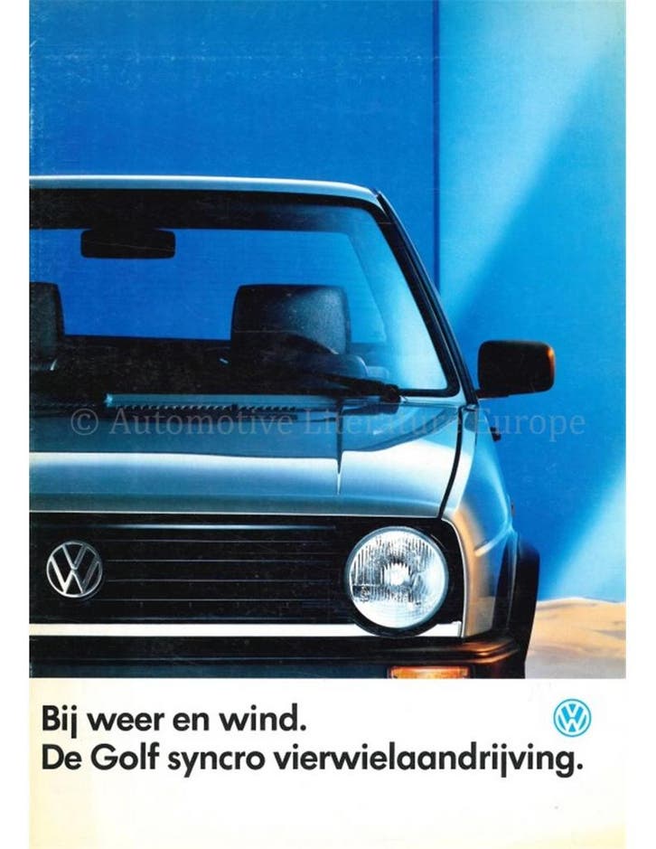 1987 VOLKSWAGEN GOLF SYNCRO BROCHURE NEDERLANDS, Livres, Autos | Brochures & Magazines