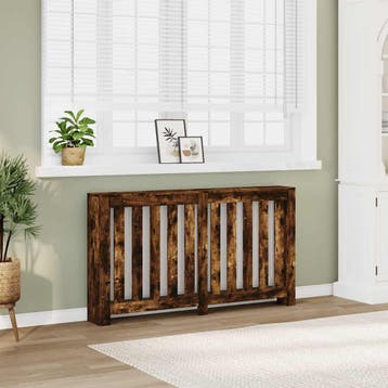 vidaXL Radiatorombouw 149x20x82 cm bewerkt hout gerookt, Verzenden, Nieuw