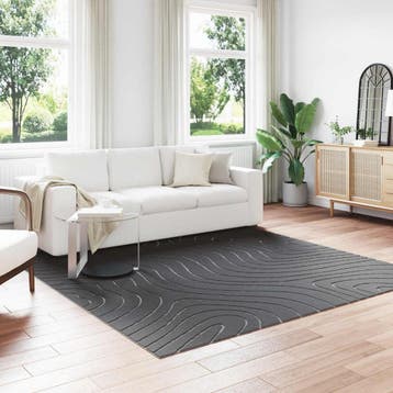vidaXL Binnen- en buitenkleed PALMERAS Antraciet 240 x 240, Verzenden, Nieuw