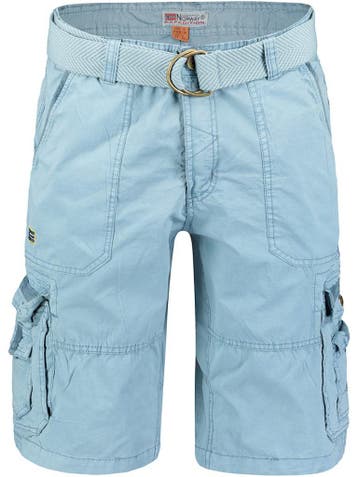 Geographical Norway Korte Broek Met Riem Perou Blue, Verzenden