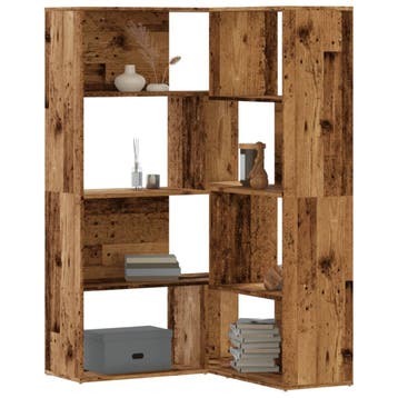 vidaXL Boekenkast 4-laags hoek 85x85x140 cm bewerkt hout oud, Huis en Inrichting, Kasten | Boekenkasten, Verzenden, Nieuw