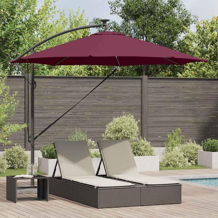 vidaXL Parasol Bordeaux Rood 294 x 294 x 248 cm Polyester en, Tuin en Terras, Parasols, Nieuw, Verzenden