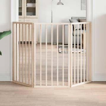 vidaXL Hondenhek opvouwbaar 3 panelen 150 cm populierenhout, Verzenden, Nieuw