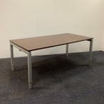 verstelbaar bureau 180x90 cm, Donker bruin blad - grijs, Huis en Inrichting, Bureaus, In hoogte verstelbaar, Gebruikt