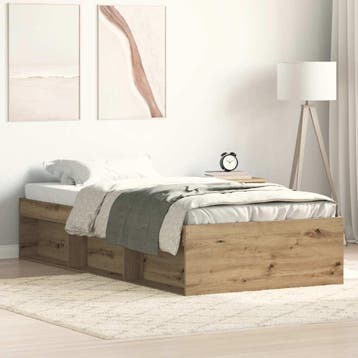 vidaXL Bedframe zonder matras spaanplaat artisanaal, Verzenden, Nieuw