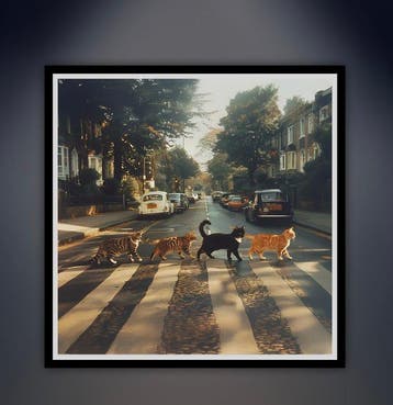 Dikhotomy - “Kitty Abbey Road”. - 40 x 40 cm.