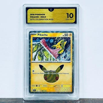 Pokémon Graded card - Pikachu Holo 032 - 30th Anniversary –, Nieuw
