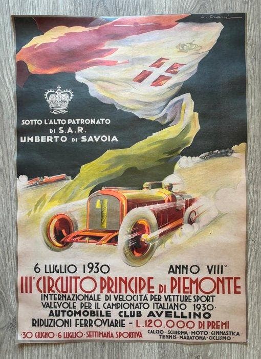 L. Ciami - III Circuito Principe di Piemonte 1930 – Umberto, Antiquités & Art, Art | Dessins & Photographie