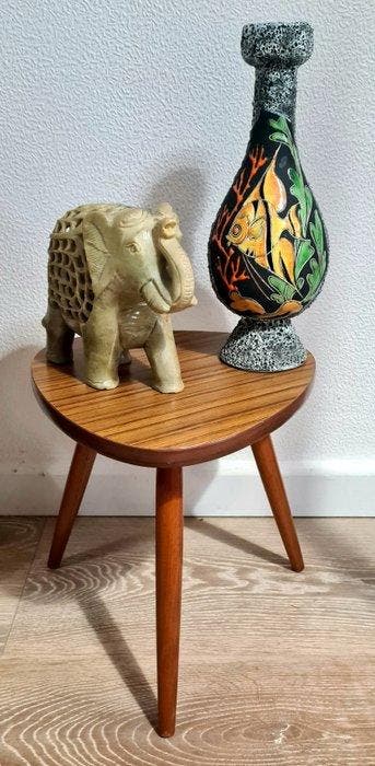 Bijzettafel - Hout - Vintage bloemenplankje